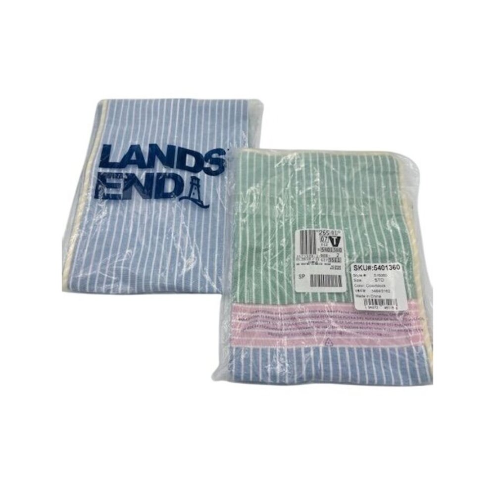 RARE NWT Lands End Twin-Size Multicolor Striped Duvet Cover & 2 Shams - Picture 4 of 4